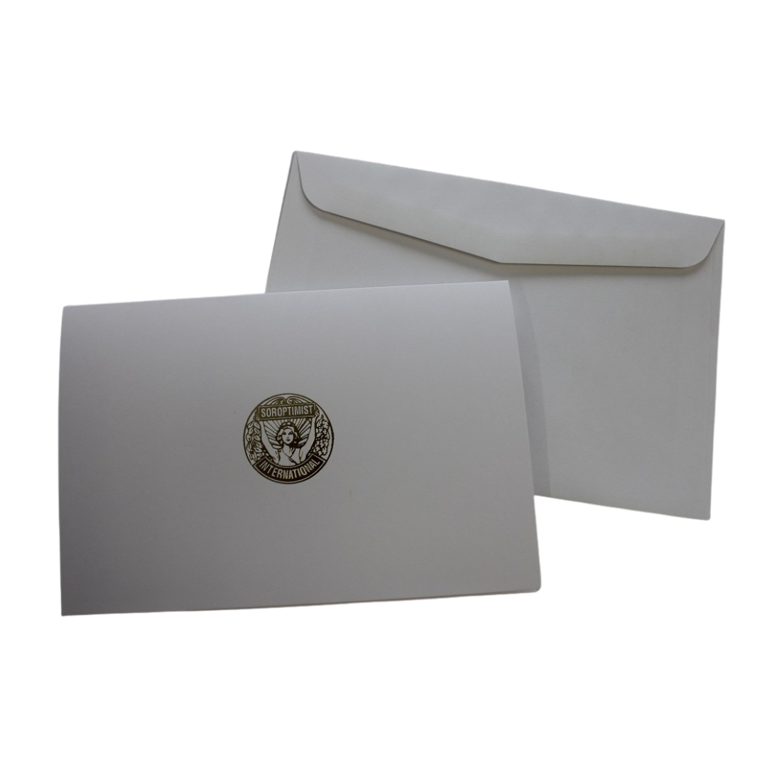 Gold Emblem Note Cards & Envelopes - Discounted Price